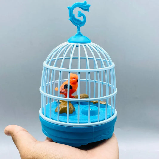 TALKBACK MUSICAL LIGHT BIRD CAGE WITH 2 BIRDS BEAUTIFUL TOY