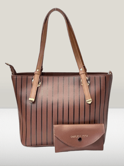 2 PCs leather hand bag set