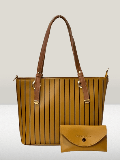 2 PCs leather hand bag set