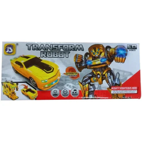 Auto Transformer Robot Car Toy with Lights, Music & Action